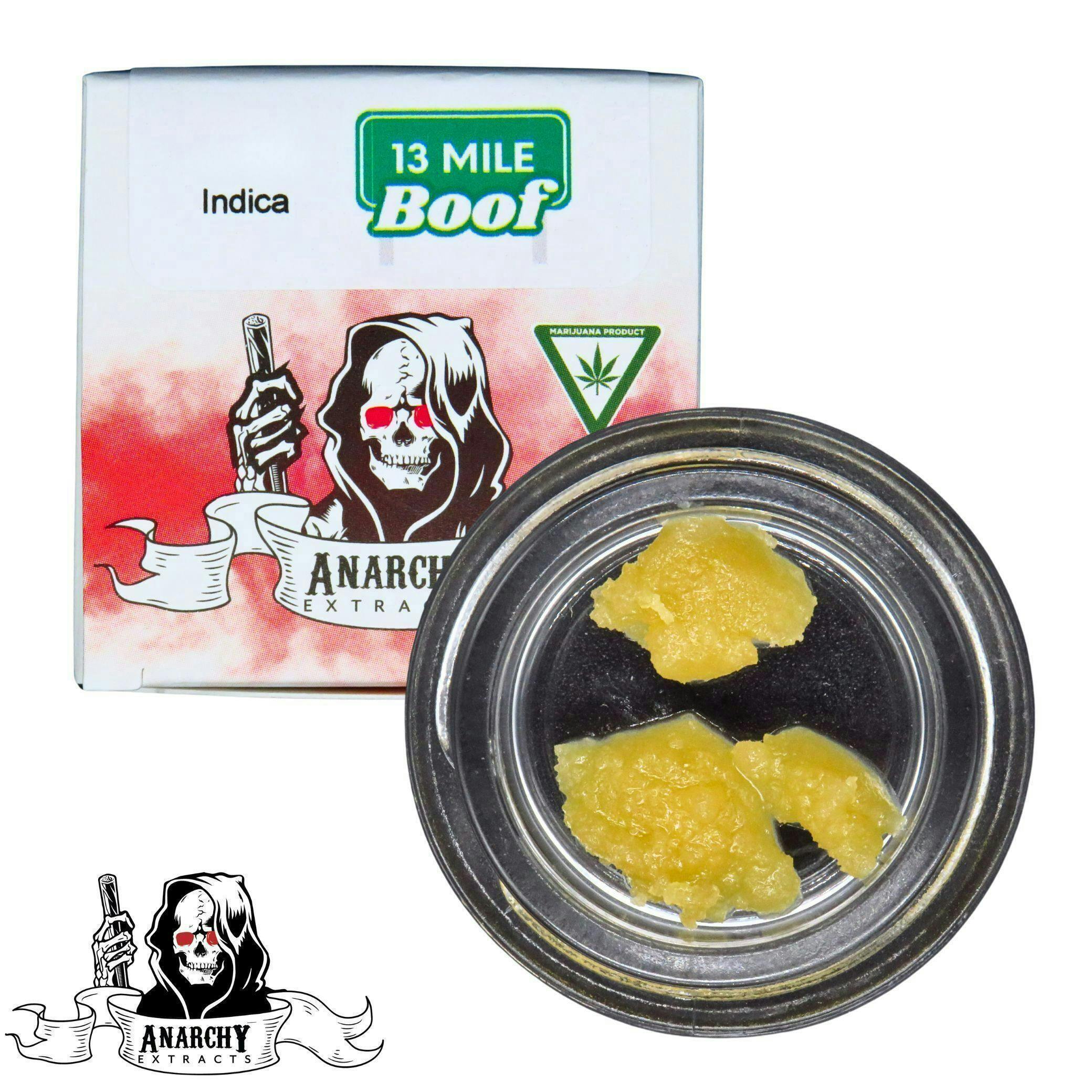 Anarchy Extracts | 13 Mile Boof | Live Resin Budder | 1g