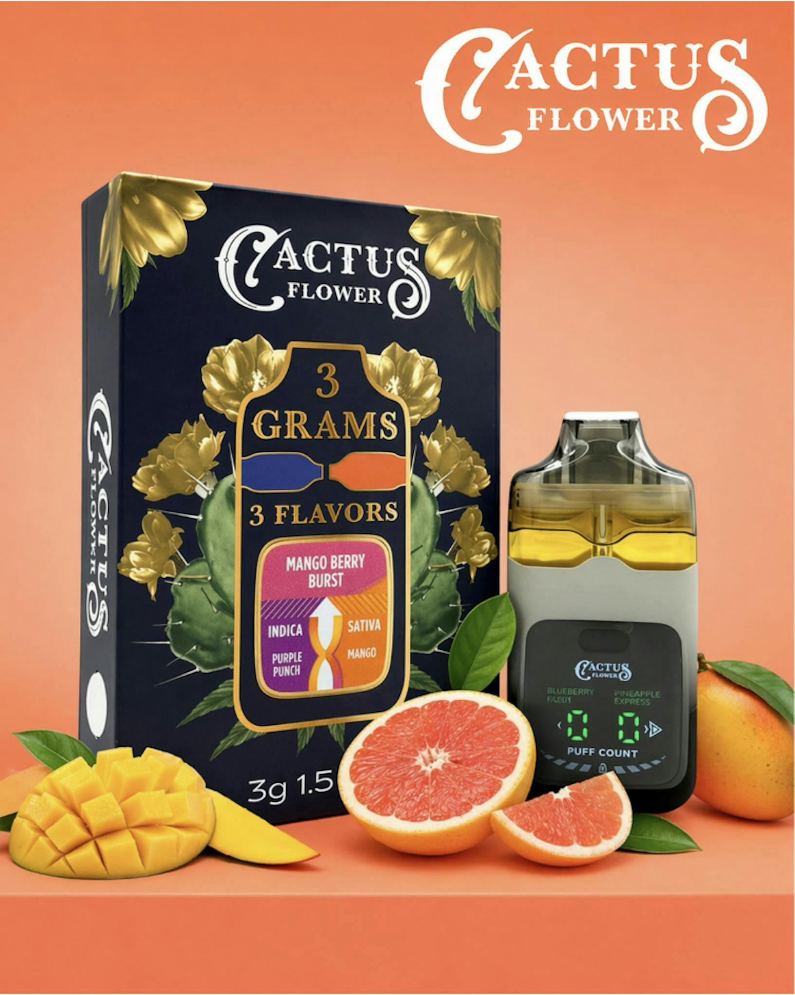 Cactus Flower | Mango Berry Burst | Disposable | 3g