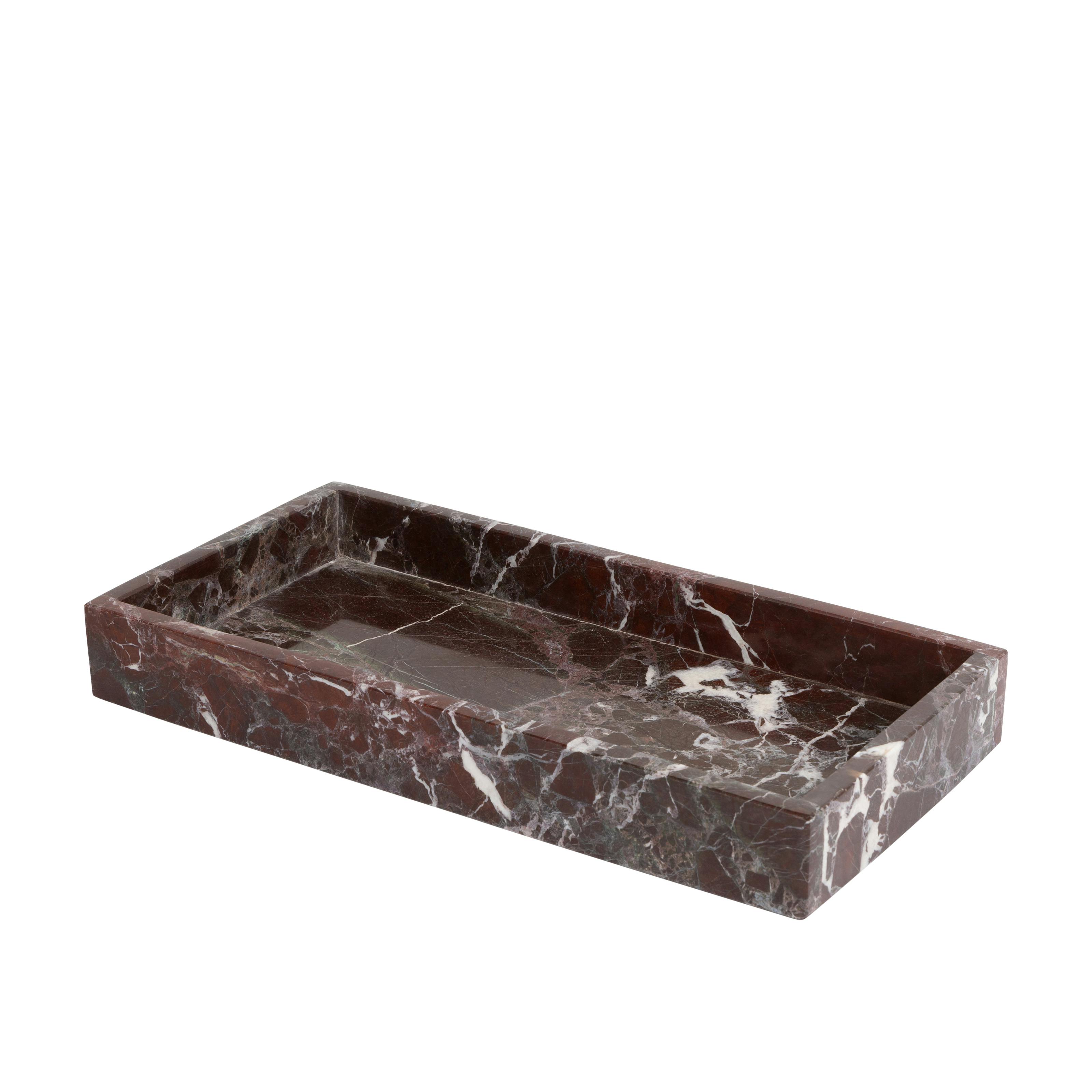 Stoned - Marble Rectuangular Tray Burgundy | Accessories