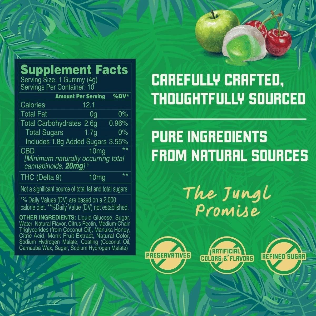 Jungl Bites | Cherry Apple 10mg | Indica | Gummies | 10pk | 10mg/ea at Little Beach Harvest Dispensary