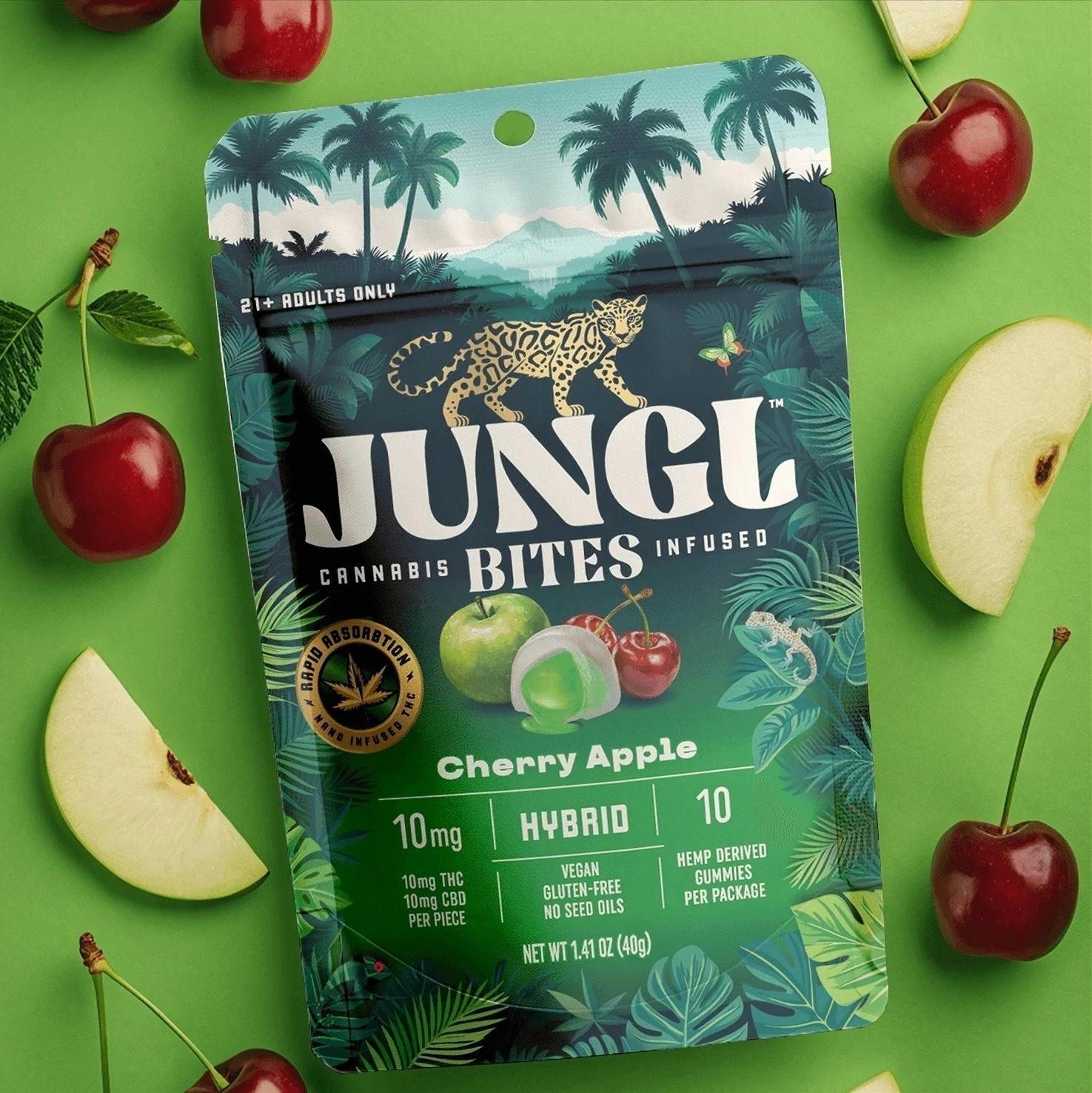 Jungl Bites | Cherry Apple 10mg | Hybrid | Gummies | 10pk | 10mg/ea at Little Beach Harvest Dispensary