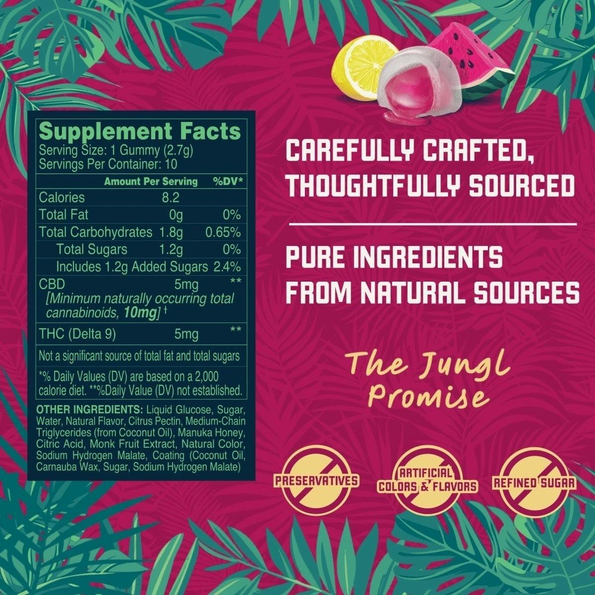 Jungl Bites | Waterlemon 5mg | Hybrid | Gummies | 10pk | 5mg/ea at Little Beach Harvest Dispensary