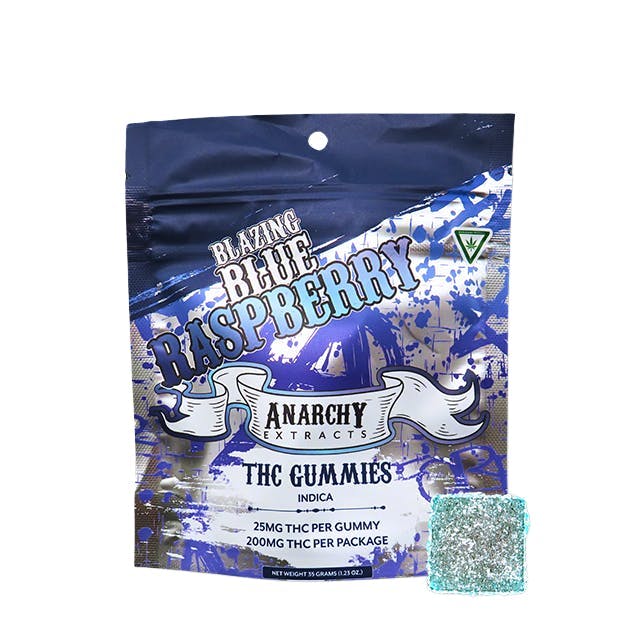 Anarchy Extracts | Blazing Blue Raspberry Gummies | 200mg | 8ct | 25mg/ea by Anarchy Extracts