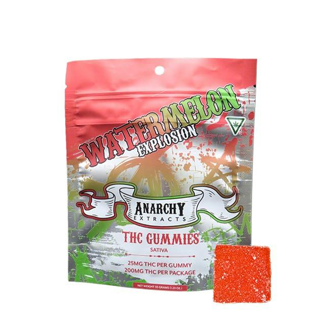 Anarchy Extracts | Watermelon Explosion Gummies | 200mg | 8ct | 25mg/ea by Anarchy Extracts