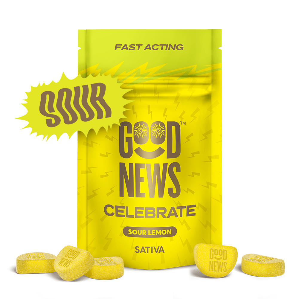 Celebrate | Sour Lemon Gummies | 100mg | 20ct | 5mg/ea by Good News