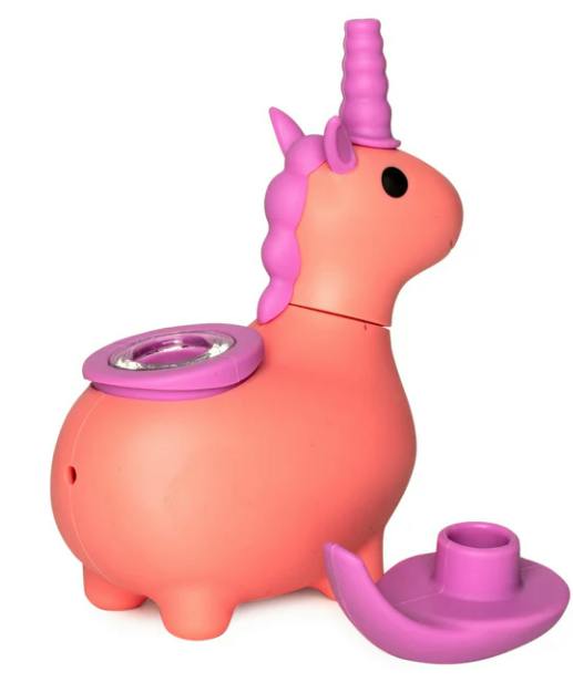 LIT Unicorn 4.75" Hand Bubbler with Glass Bowl - Multiple Colours | Pipes