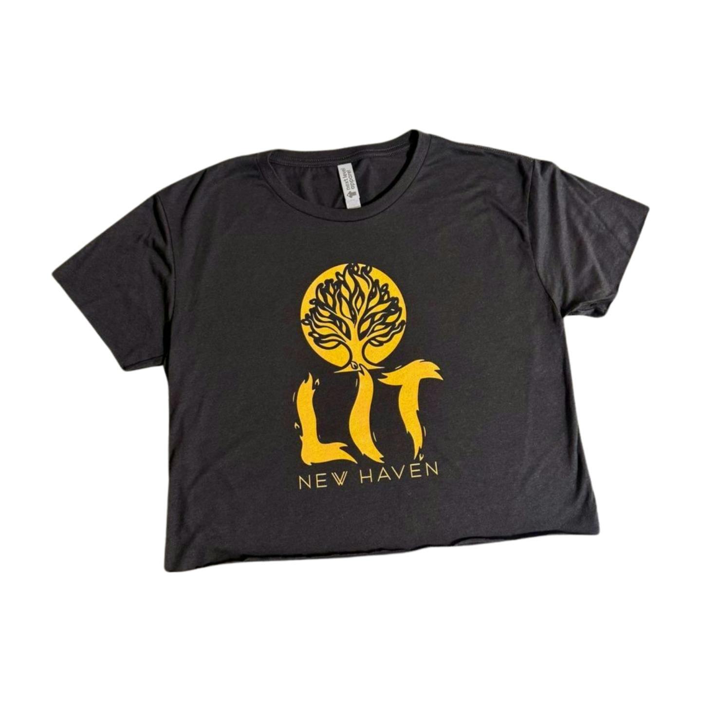 Lit | Cropped Tee | T-Shirts | Blk/Yellow (S) | Apparel