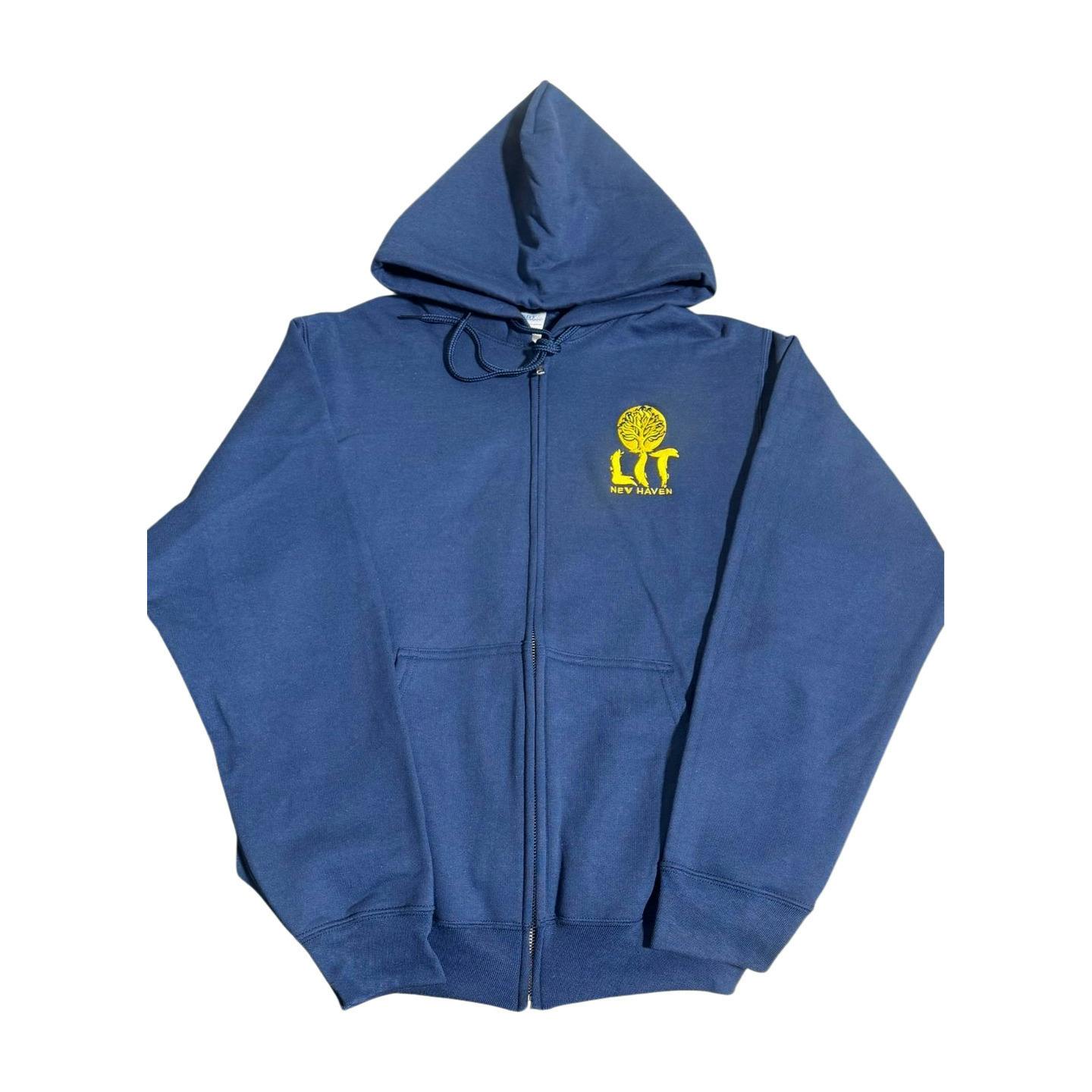 Lit | Paramount Embroidered | Zip-Up Hoodie | Navy (3Xl) | Apparel