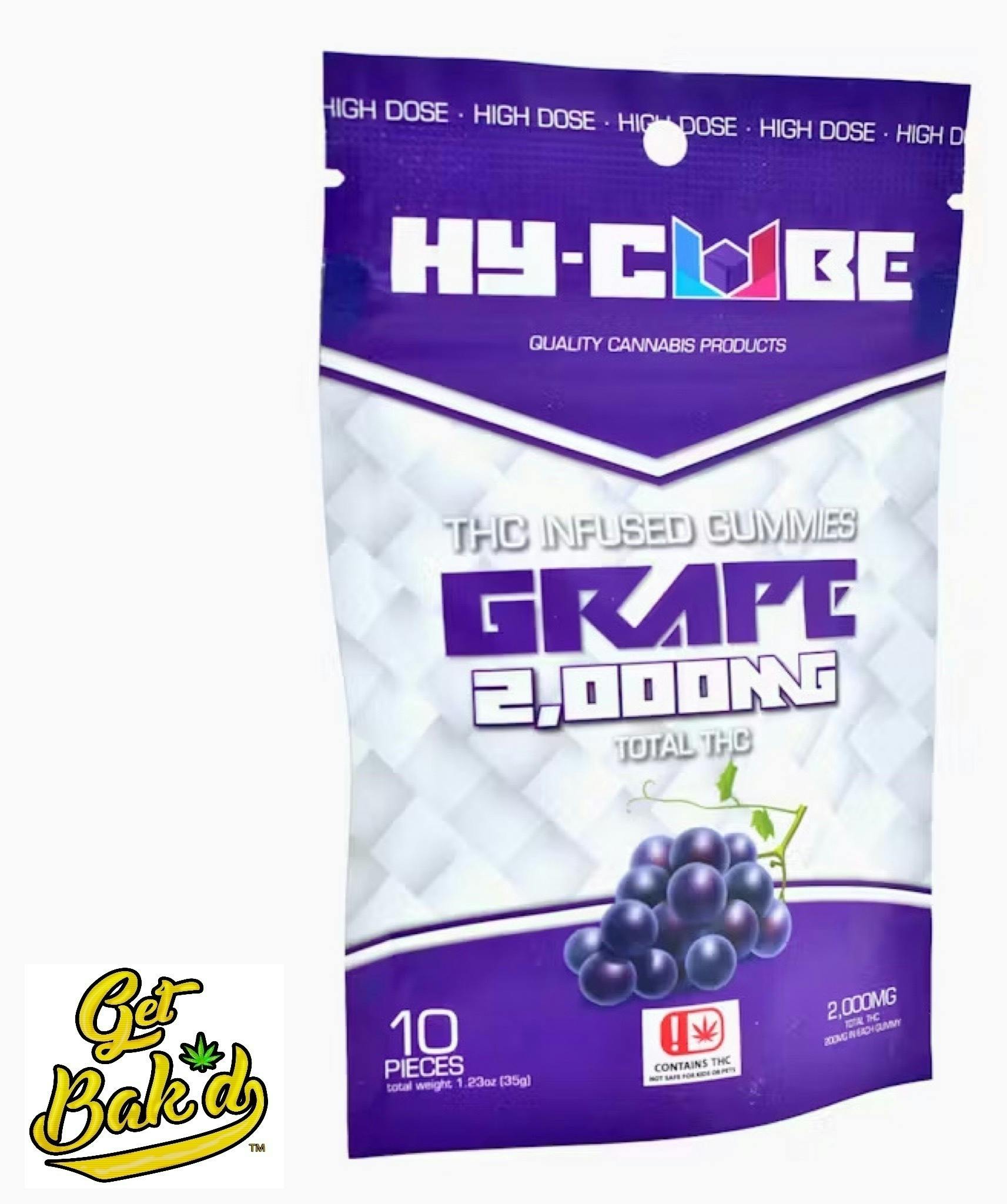 Hy-Cube - Gummies - Grape - 2000mg | Gummies | 10pk | 2000mg/ea