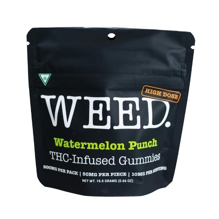 Weed. - Gummies - 200mg High Dose - Watermelon Punch | Gummies | 4pk | 50mg at Timber Cannabis Co. Dispensary Mt. Pleasant