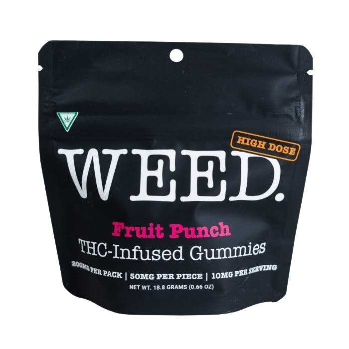Weed. - Gummies - 200mg High Dose - Fruit Punch | Gummies | 4pk | 50mg/ea at Cloud Cannabis Cedar Springs Dispensary