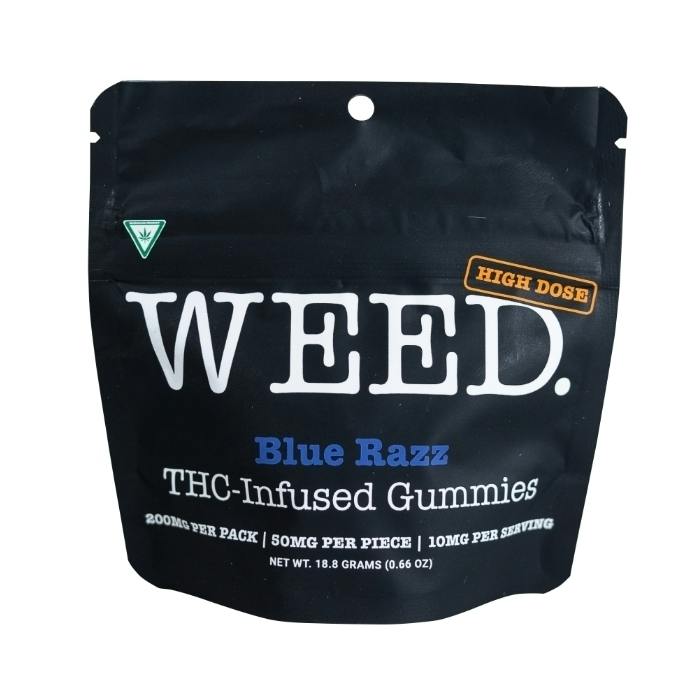 Weed. - Gummies - 200mg High Dose - Blue Razz | Gummies | 4pk | 50mg/ea at Cloud Cannabis Cedar Springs Dispensary