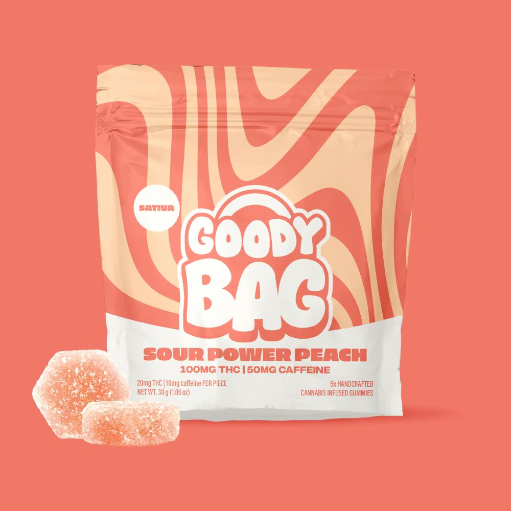 Sour Power Peach + Caffeine Gummies | Gummies | 5pk | 20mg/ea