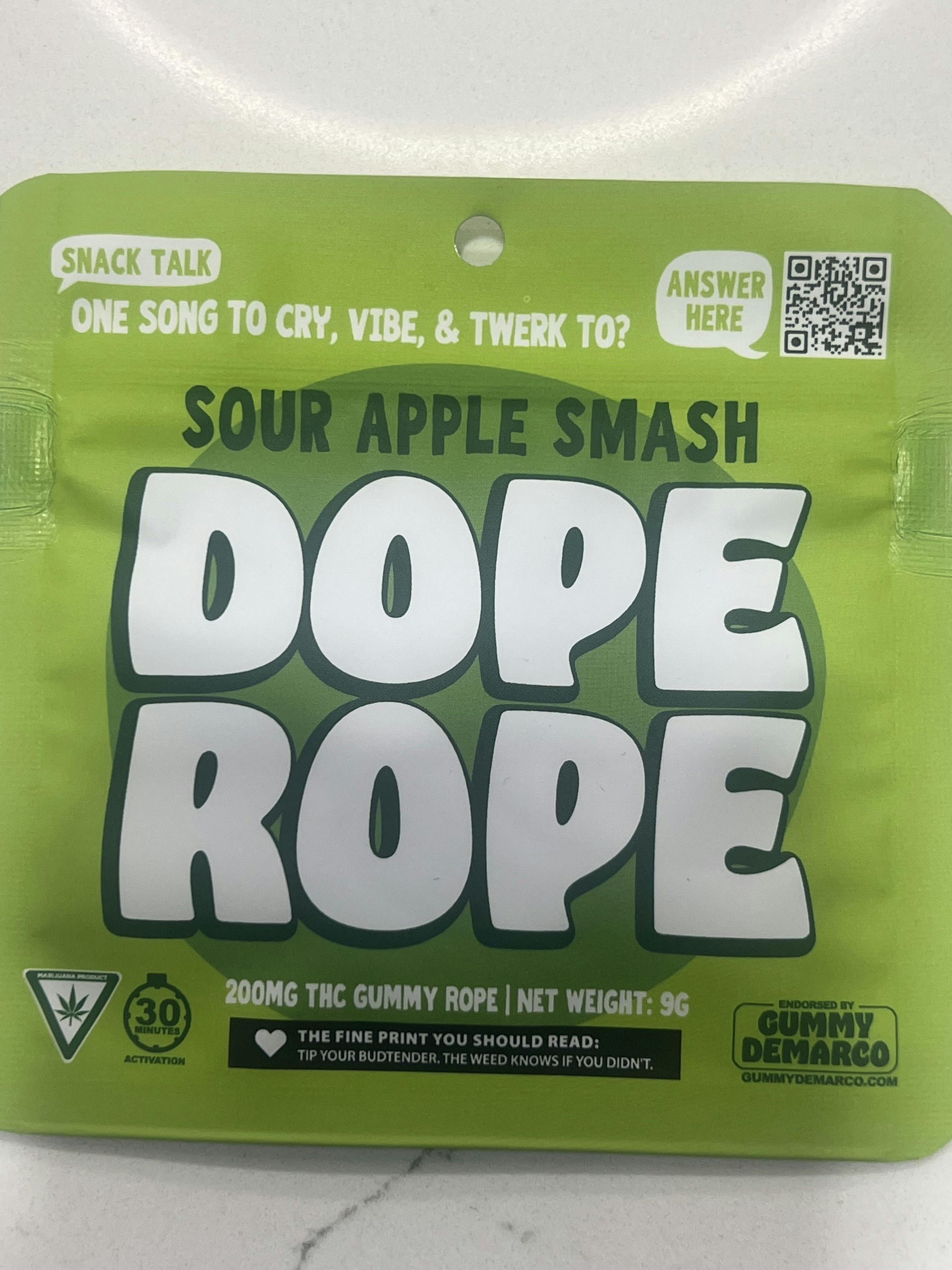 Sour Apple Smash Dope Rope | Gummies | 200mg/ea