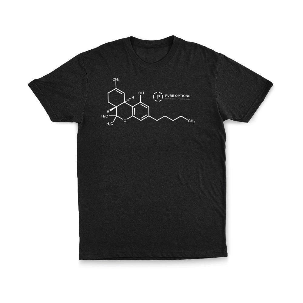 THC Molecule T-Shirt: Black - M | Apparel