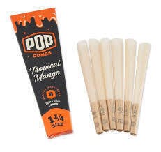 Pre-Rolled Cones Pop 1.25 6pk Tropical Mango Flavor Tip | Accessories