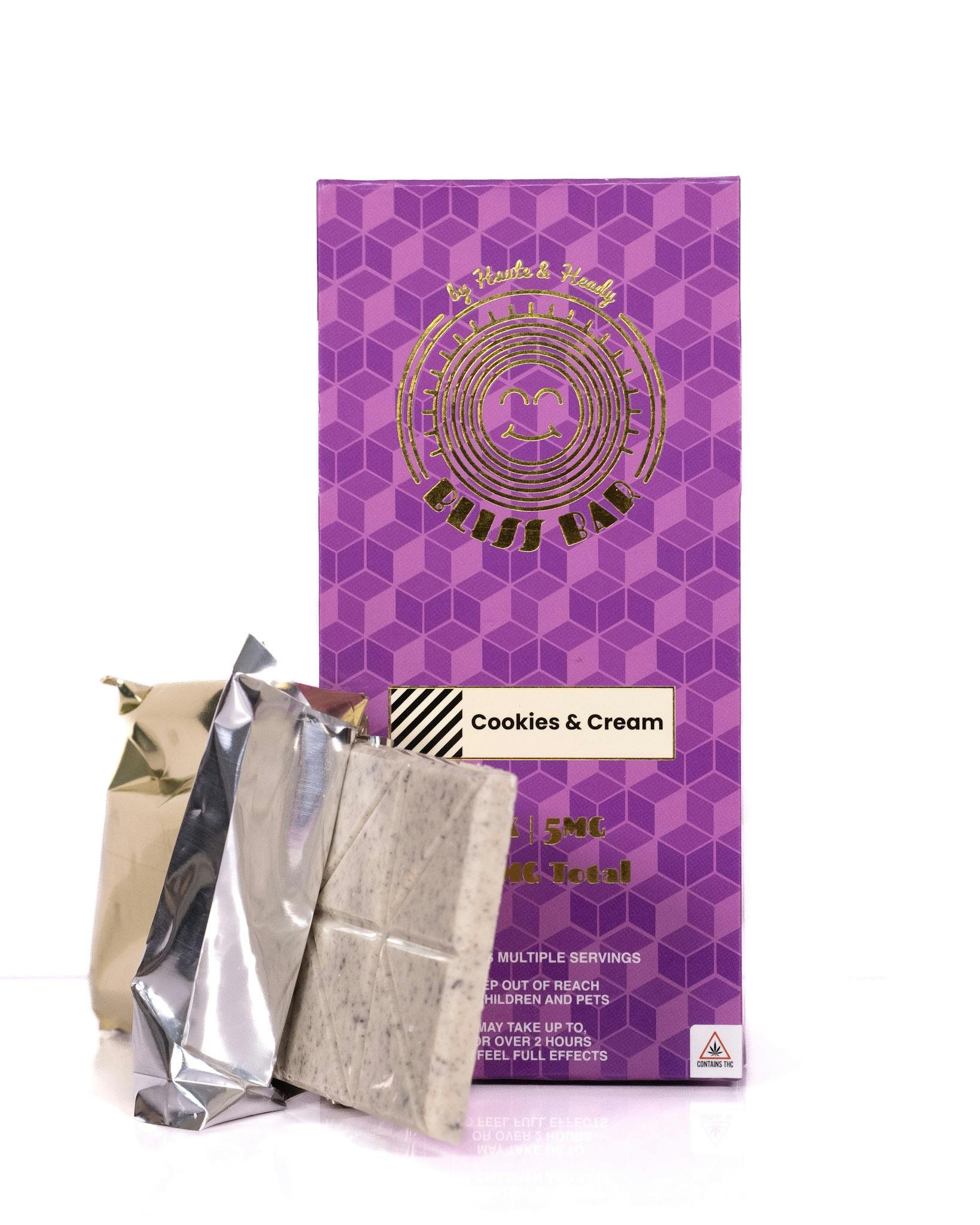 Bliss Bar | Cookies & Cream Chocolates | 100mg | 20ct | 5mg/ea