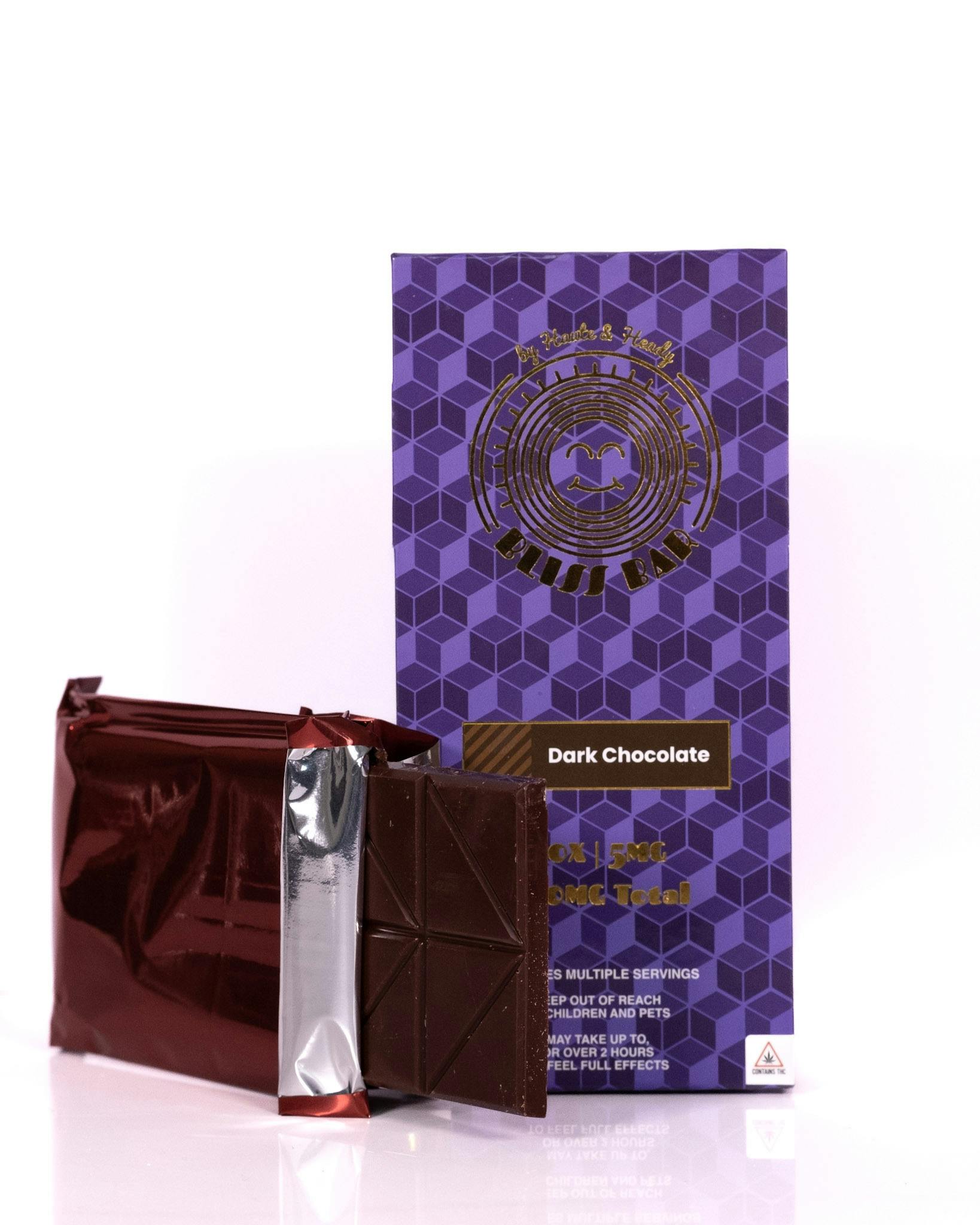 Bliss Bar | Dark Chocolate Chocolates | 100mg | 20ct | 5mg/ea by Haute & Heady