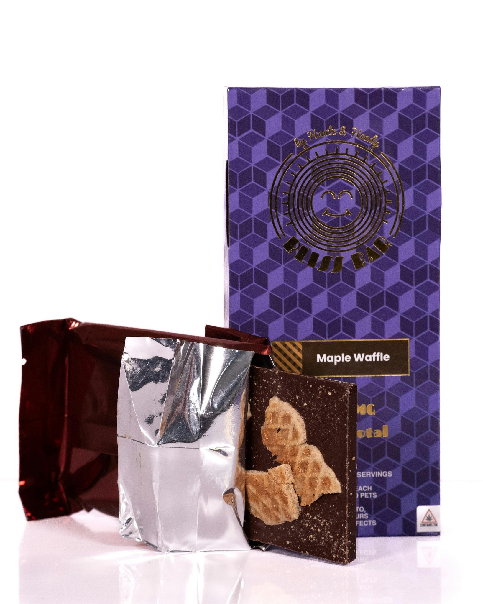 Haute & Heady | Bliss Bar | Maple Waffle Chocolates | 100mg | 20ct | 5mg/ea