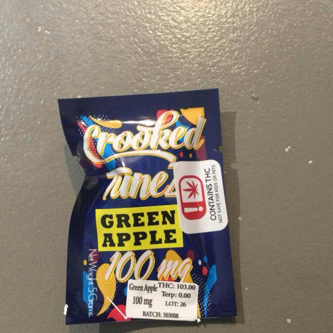 Crooked Tunez 100mg Single Green Apple Gummy | Gummies | 100mg/ea