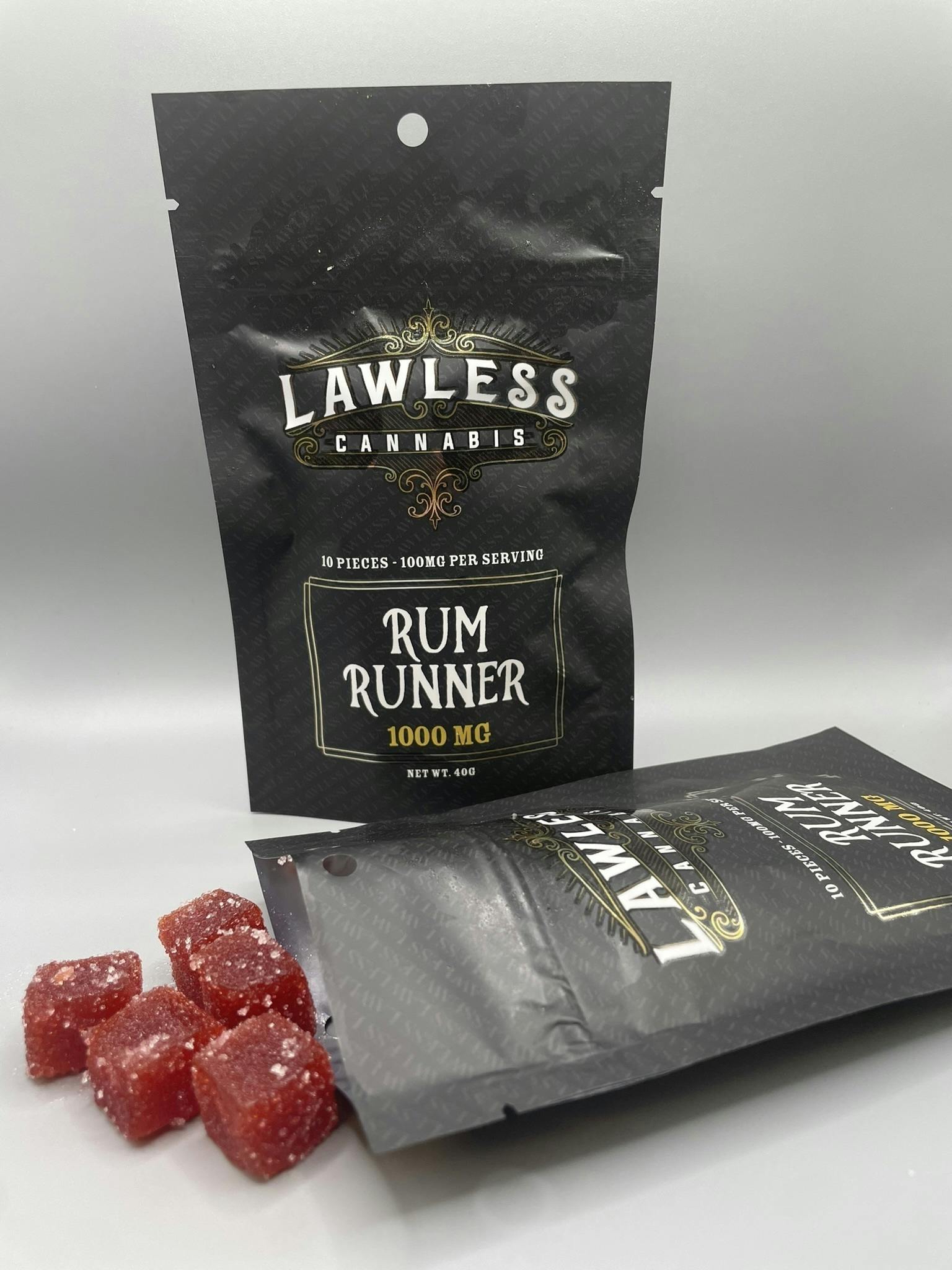 Lawless Gummies -Rum Runner 1000mg | Gummies | 10pk | 100mg/ea