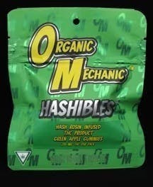 Organic Mechanic- Green Apple 200mg Hash Rosin Gummies | Gummies | 200mg/ea