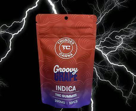THUNDER CANNA | 200MG GUMMIES | GRAPE | Gummies | 4pk | 50mg/ea