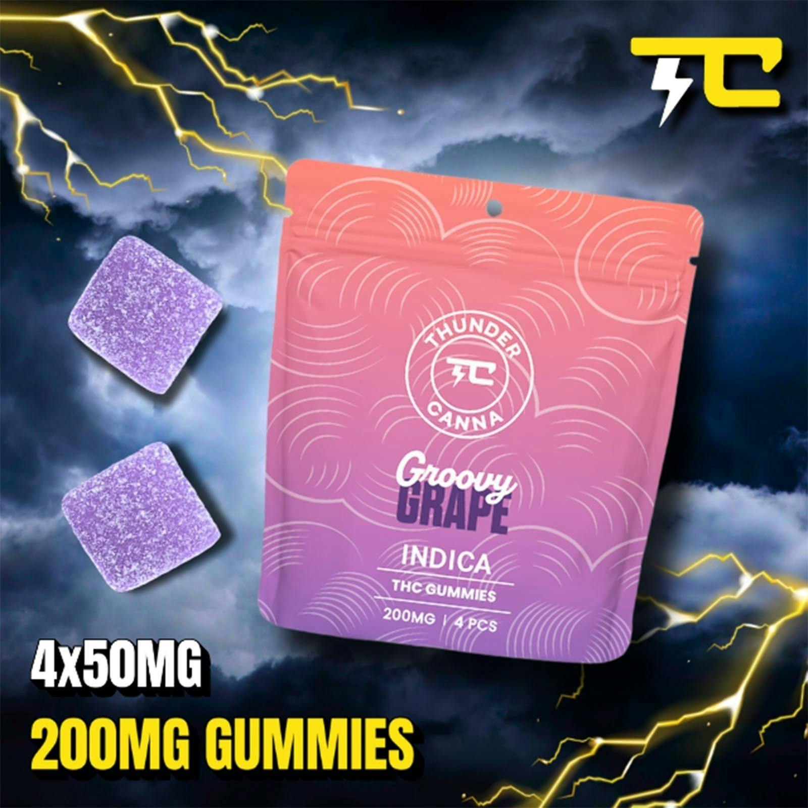 Groovy Grape Gummies | Gummies | 4pk | 200mg/ea at The Dude Abides