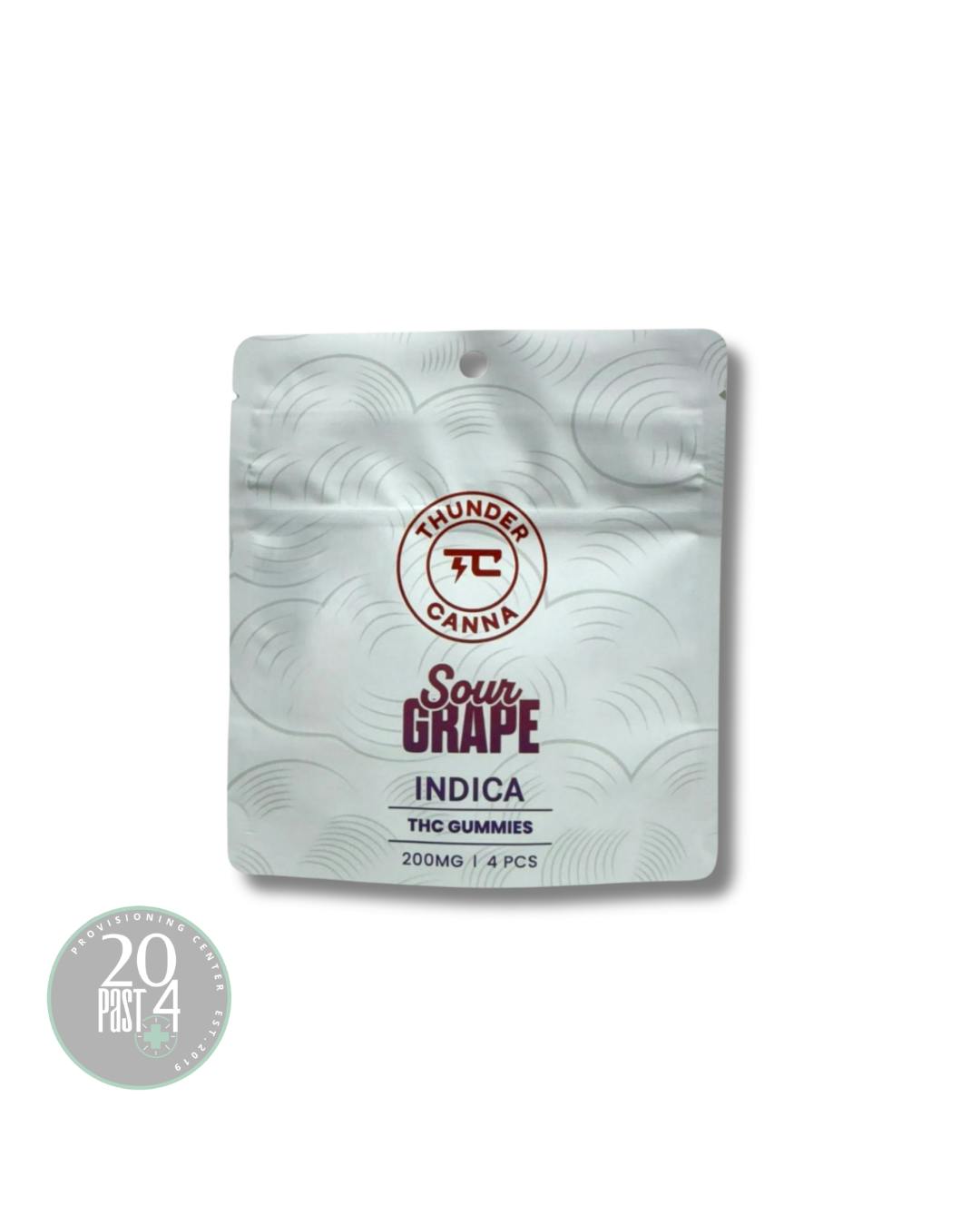 THUNDER CANNA | SOUR GRAPE | 200MG | | Gummies | 4pk | 50mg/ea