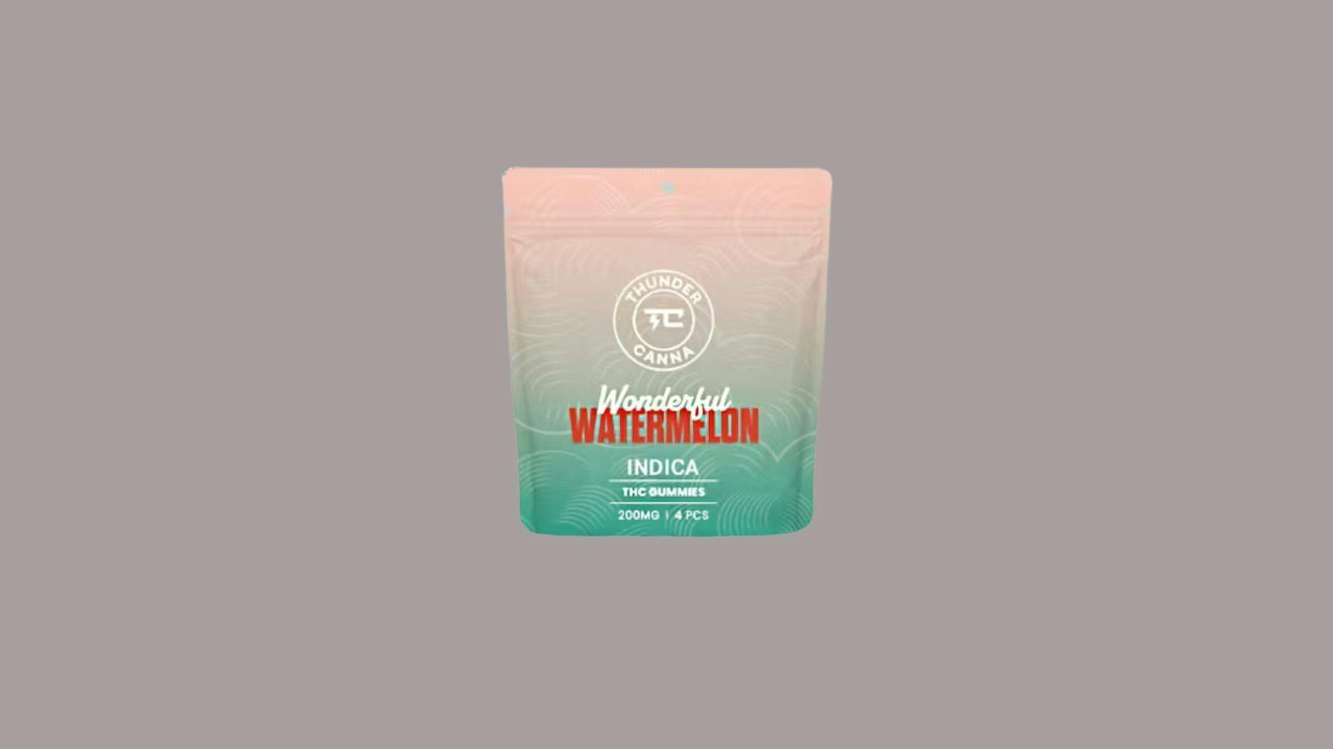 THUNDER CANNA | Edible | Gummies | Watermelon | Gummies | 4pk | 50mg/ea