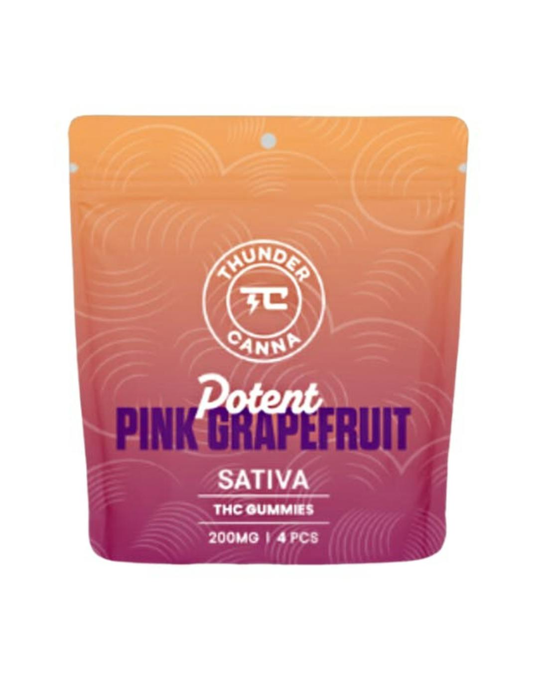 Thunder Canna | Pink Grapefruit | 200MG | | Gummies | 4pk | 50mg/ea