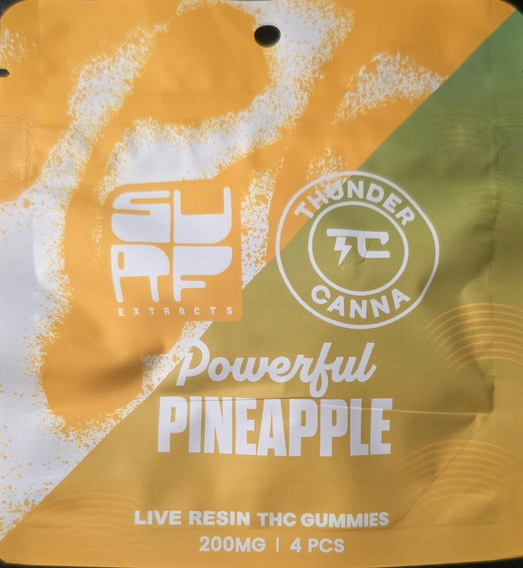THUNDER CANNA/SURF | PINEAPPLE LIVE RESIN | 200MG | | Gummies | 4pk | 50mg/