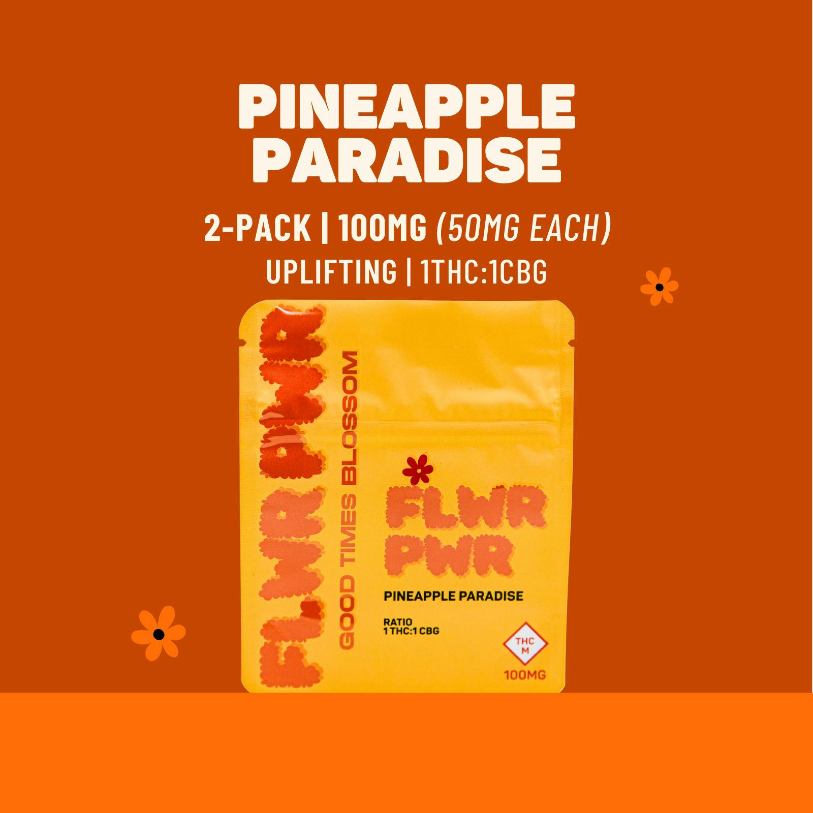 Pineapple Paradise 1:1 THC:CBG Gummies | Gummies | 2pk | 50mg/ea