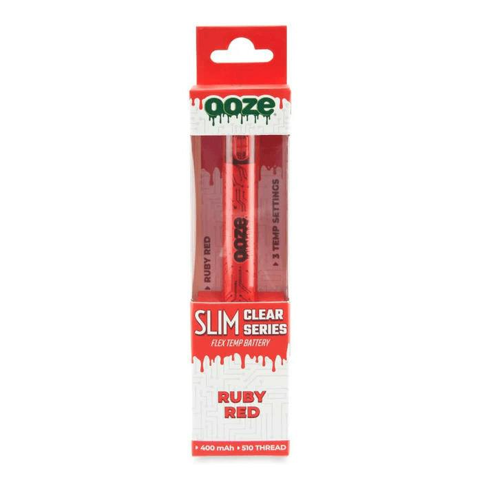 Slim Clear Series Transparent 510 Vape Ruby Red | Batteries