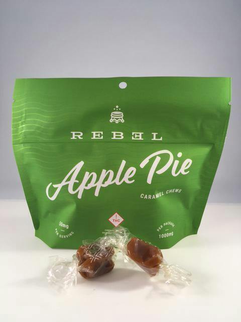 Rebel Edibles Caramel 1000mg - Apple Pie | 20pk | 50mg/ea