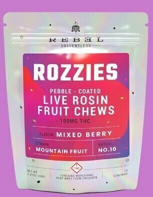 MED - Rebel Rozzies Pebble Coated Rosin Fruit Chews Mixed Berry (H) 1000mg