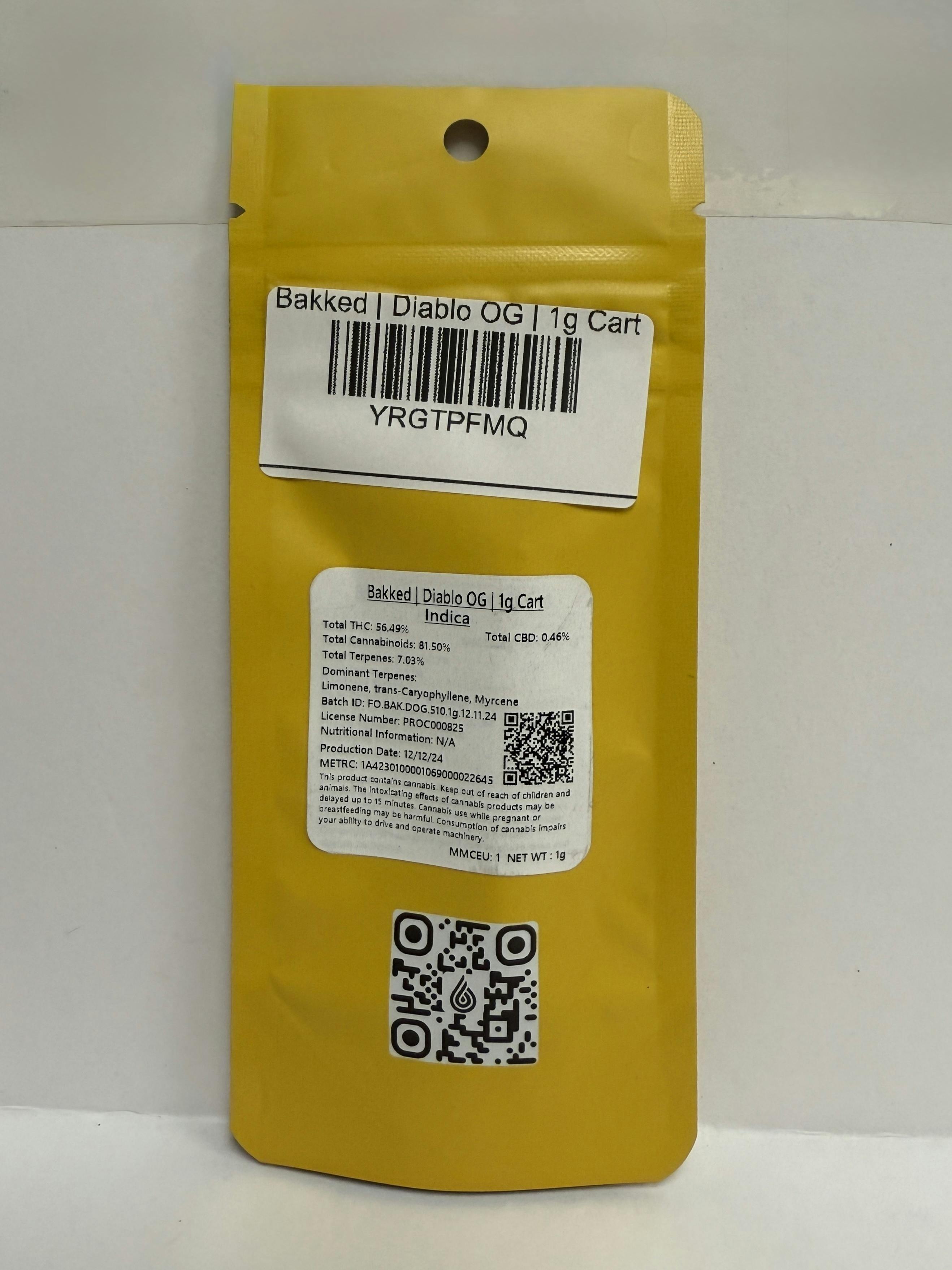Diablo OG | Cartridge | 1g at Herbal Alchemy