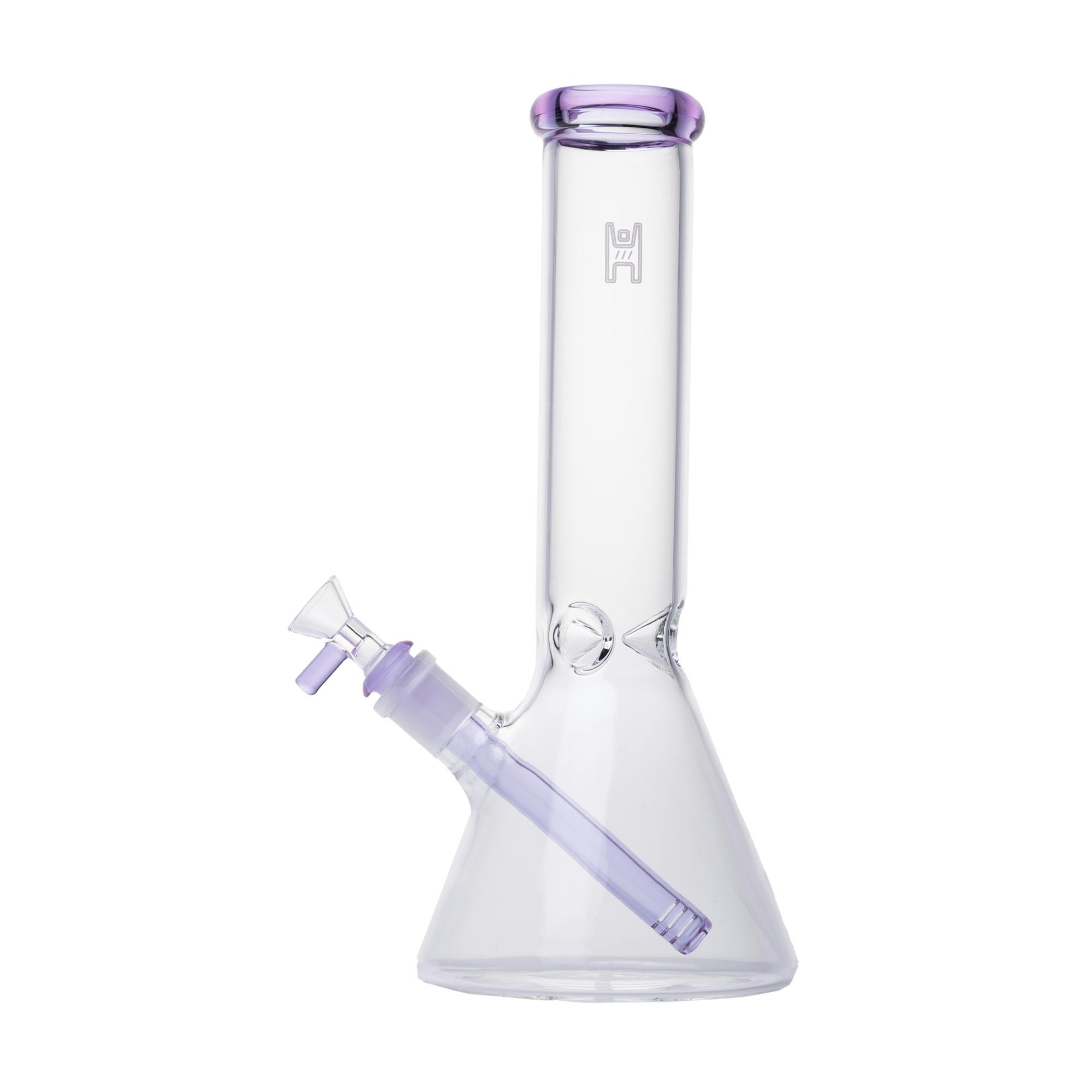 HG - 12" Beaker Bong - Clear with Lavender Accent | Bongs