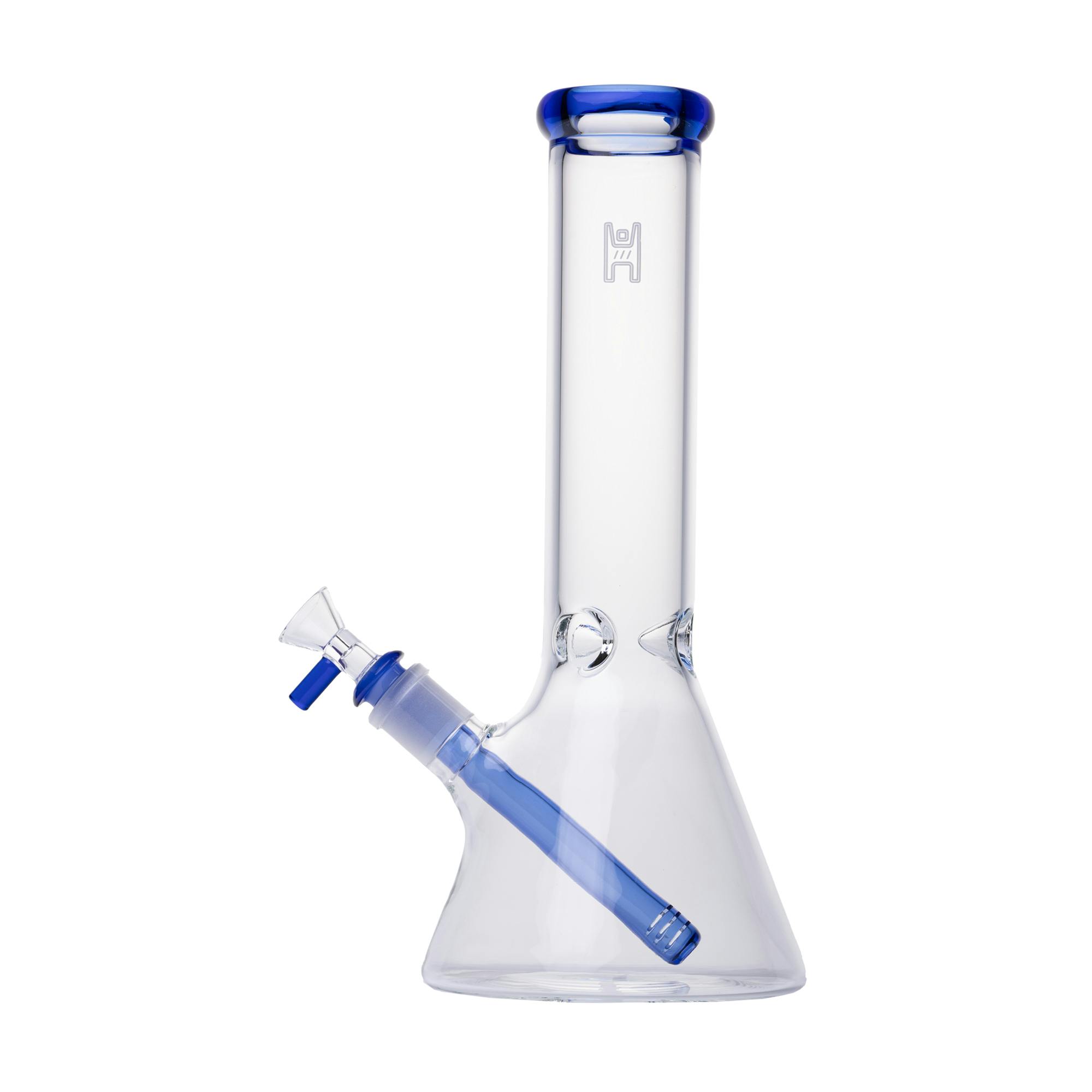 HG - 12" Beaker Bong - Clear with Blue Accent | Bongs