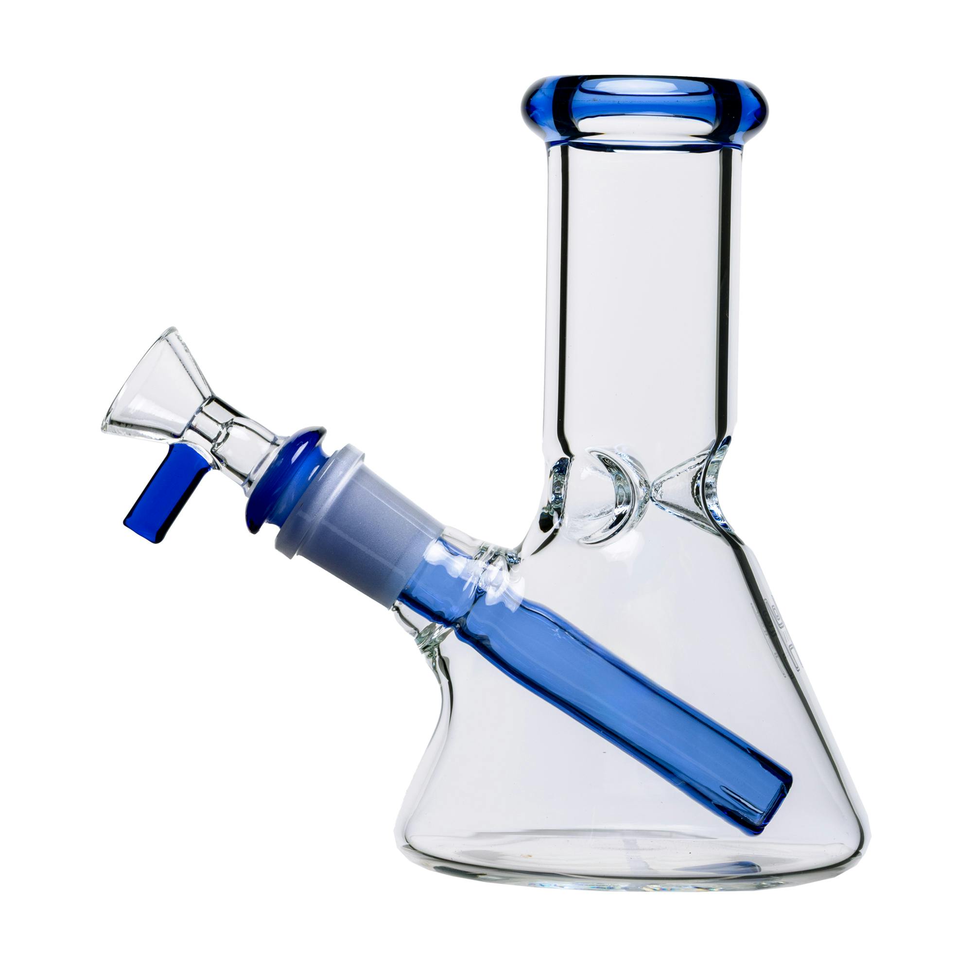 HG - 6" Beaker Bong - Clear with Blue Accent | Bongs