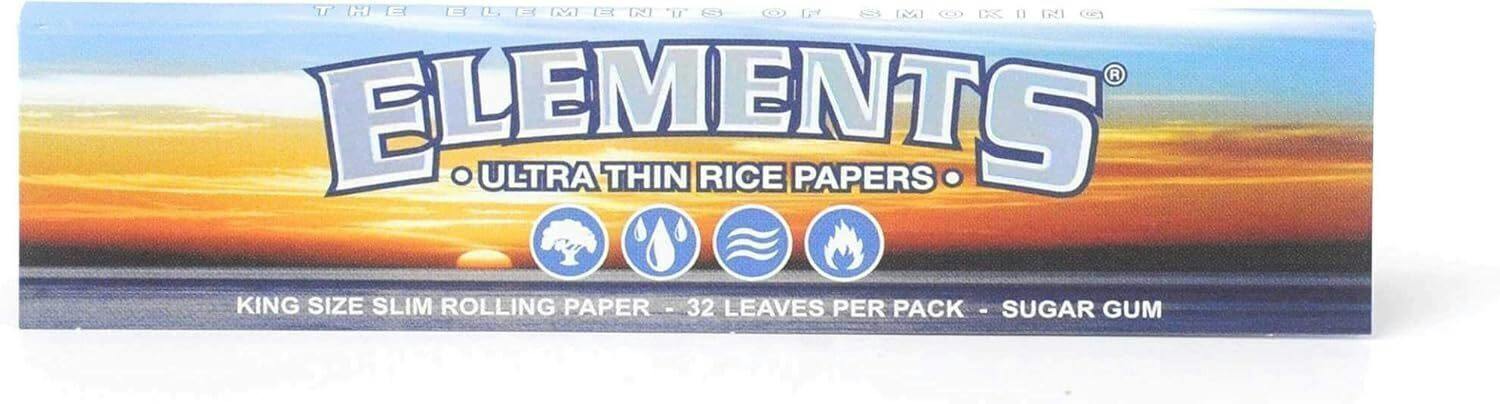 Elements - King Size - Ultra Thin Rolling Paper - 32 count | Accessories