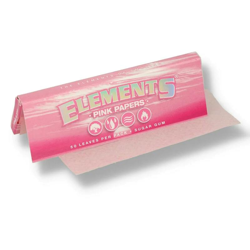 1 1/4 Pink Slim Ultra Thin Rice Rolling Paper - Elements | Accessories