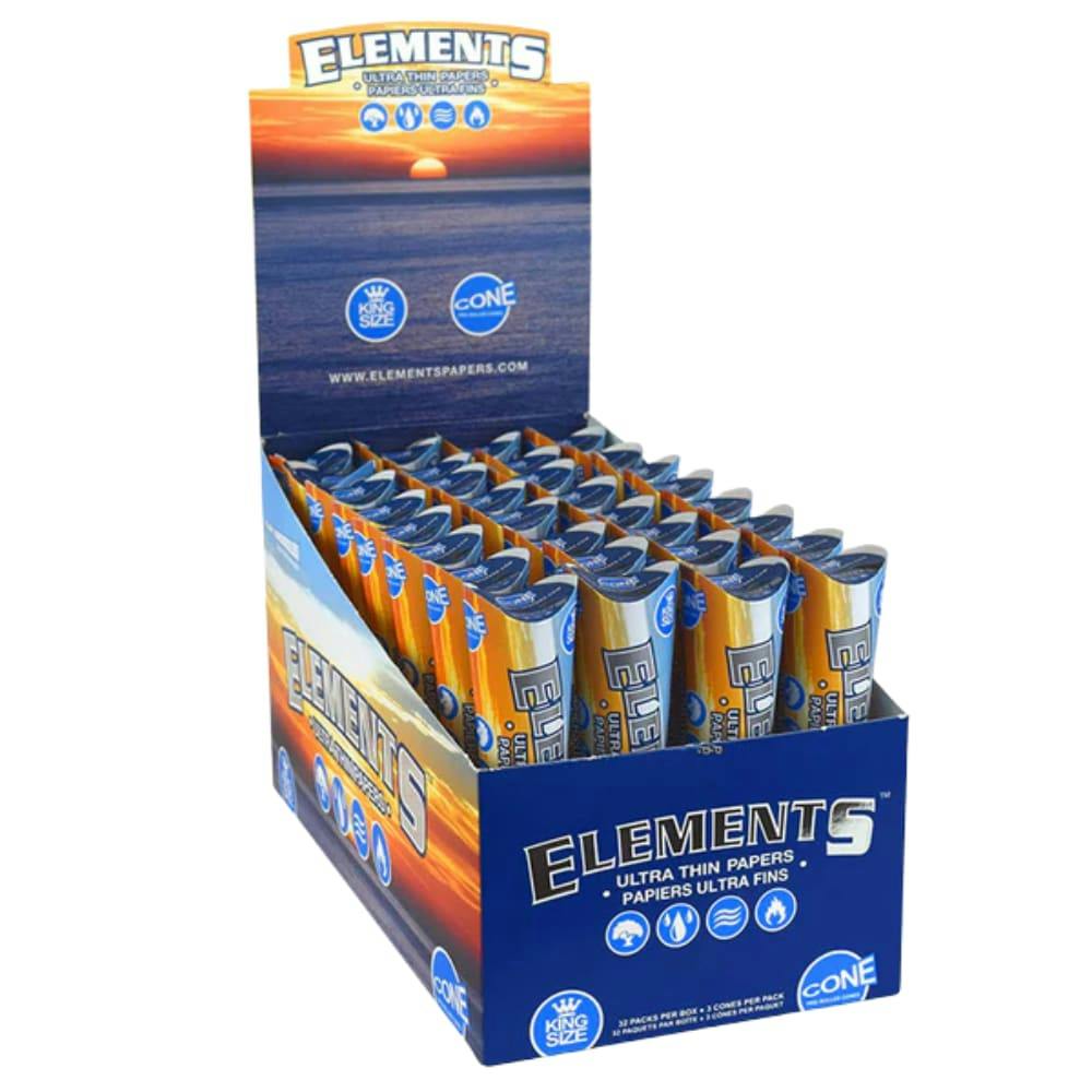 elements blue king size ultra thin 3pk cones | Accessories