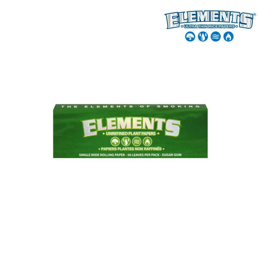Elements Green Rolling Papers Single Wide Pack/50 | Accessories