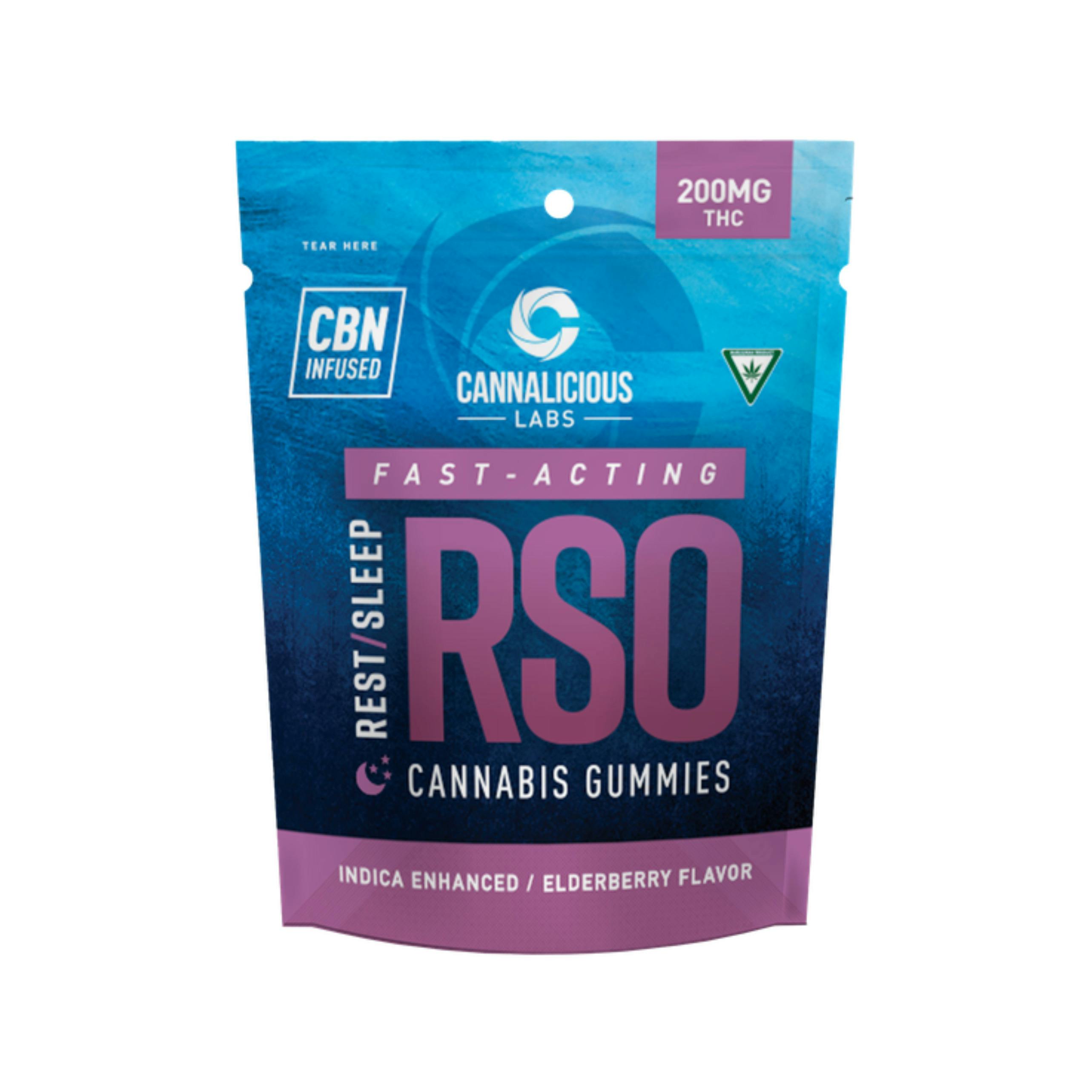 Elderberry RSO Rest | Cannalicious | 200mg | Fast Acting Gummies | Gummies
