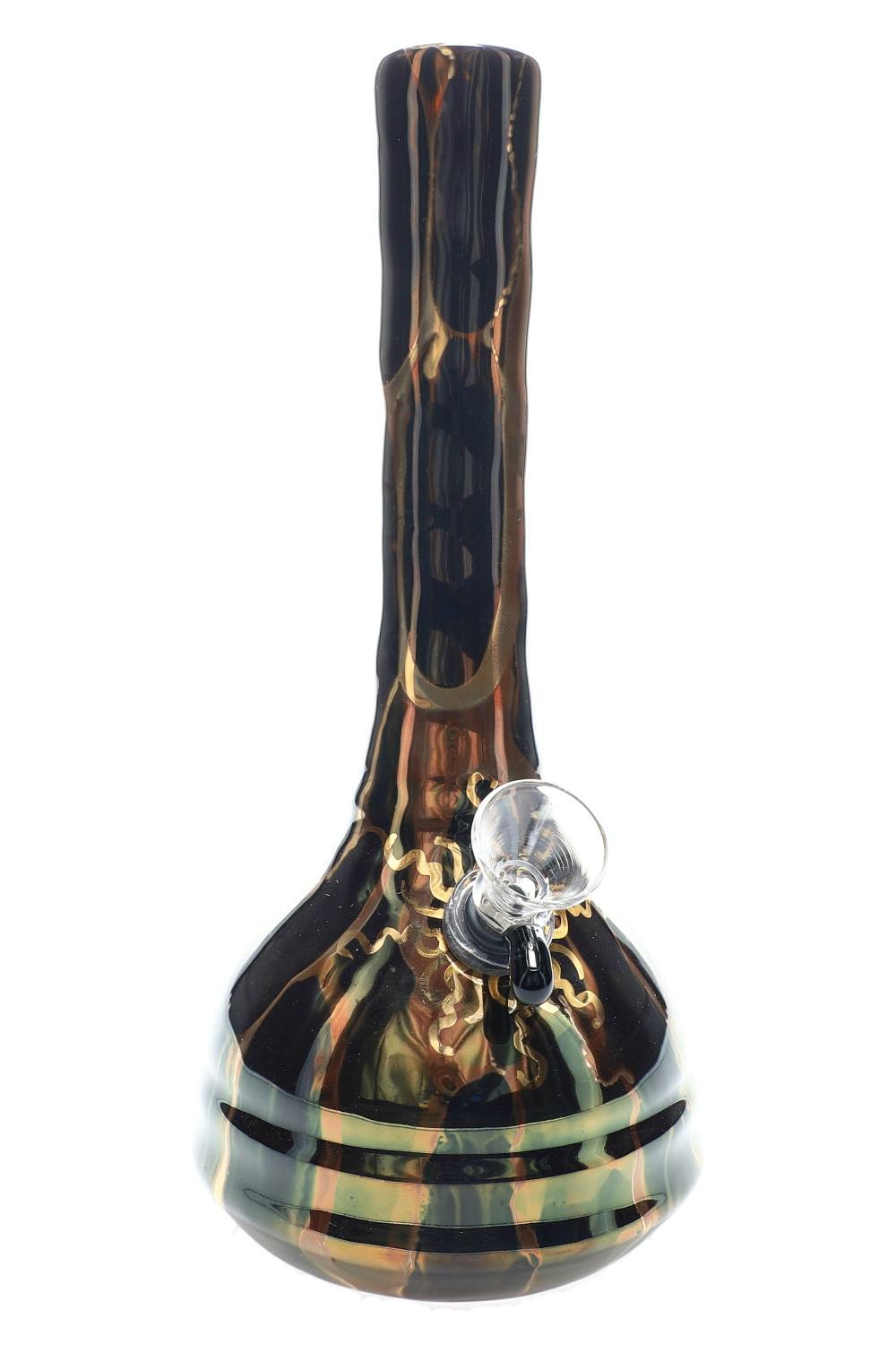 (US Made) 9" Colorful Ceramic Bong/Water Pipe Black | Bongs