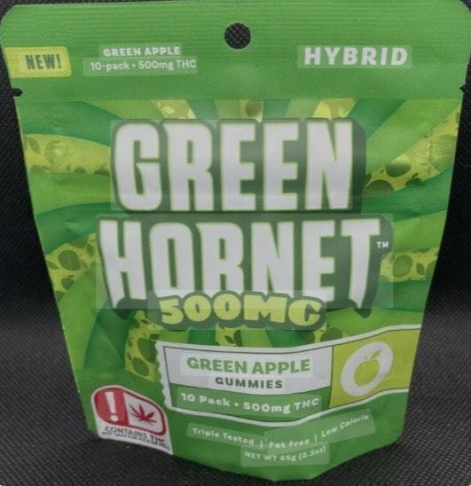 Green Apple Gummies [H] | Gummies | 10pk | 50mg/ea by Green Hornet