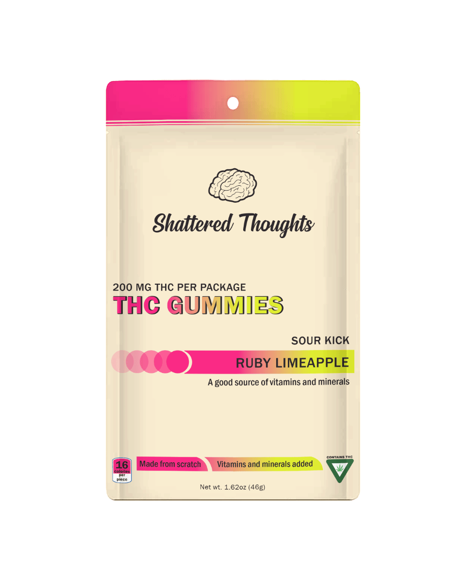 Shattered Thoughts | Ruby Limeapple Gummies | 200mg | 10ct | 20mg/ea