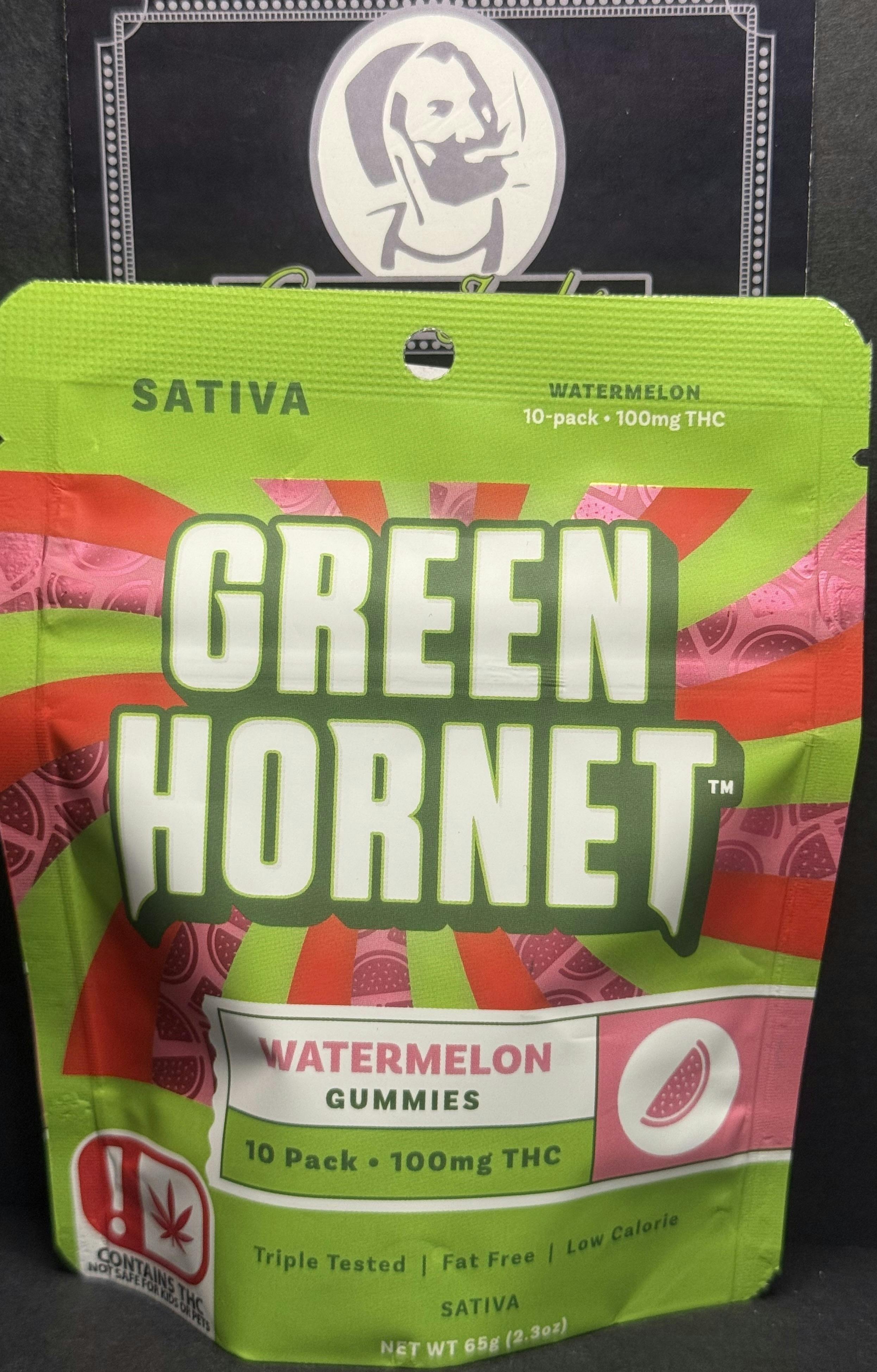 Green Hornet Watermelon Sativa 100mg {OTD} | Gummies | 10pk | 10mg/ea