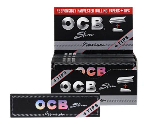 OCB Premium Slim Papers w/ Tips | Accessories
